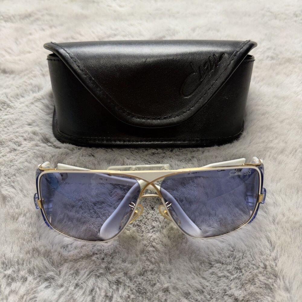 CAZAL MOD 955 COL 332 ICONIC VINTAGE WHITE GOLD SHIELD SUNGLASS MADE IN GERMANY